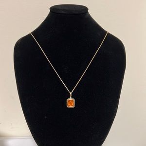 Spessartine Garnet pendant in 14k gold